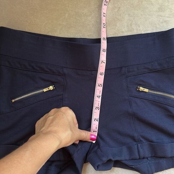 *CI Sono* Jrs XL (Run small) Navy Stretxh Cuffed Lounge Zipper Pocket Shorts EUC - Picture 8 of 9
